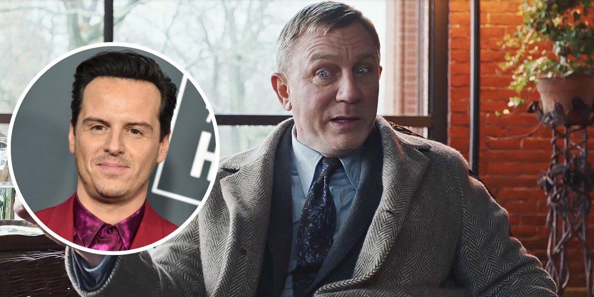 Andrew Scott with Daniel Craig as Benoit Blanc from Knives Out