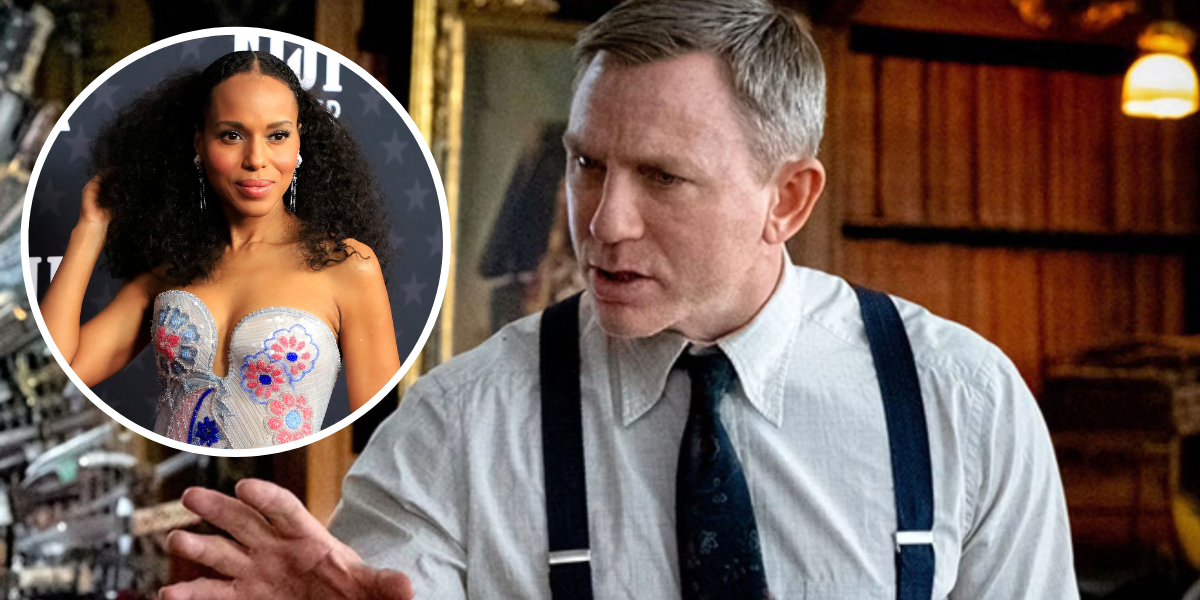 Kerry Washington with Benoit Blanc for Wake Up Dead Man