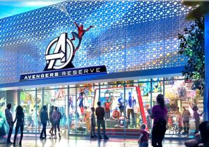 Avengers Reserve storefront concept art for Downtown Disney